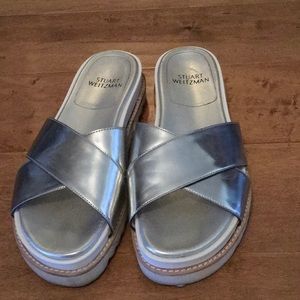 Stuart Weitzman Metallic Slide